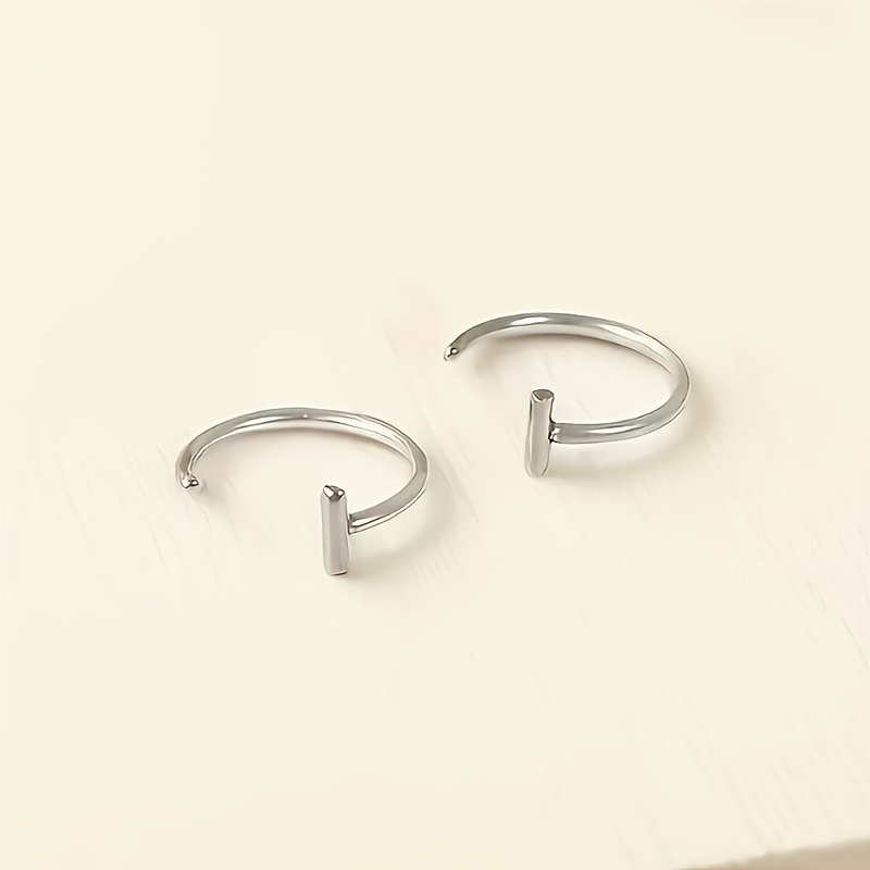2pcs Minimalist Punk Style Non-Piercing Lip Rings, Unisex